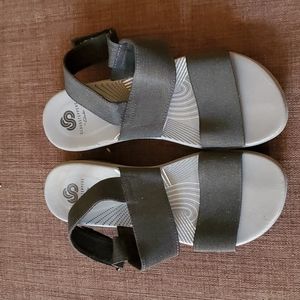 Black elevated sandals by Clarks